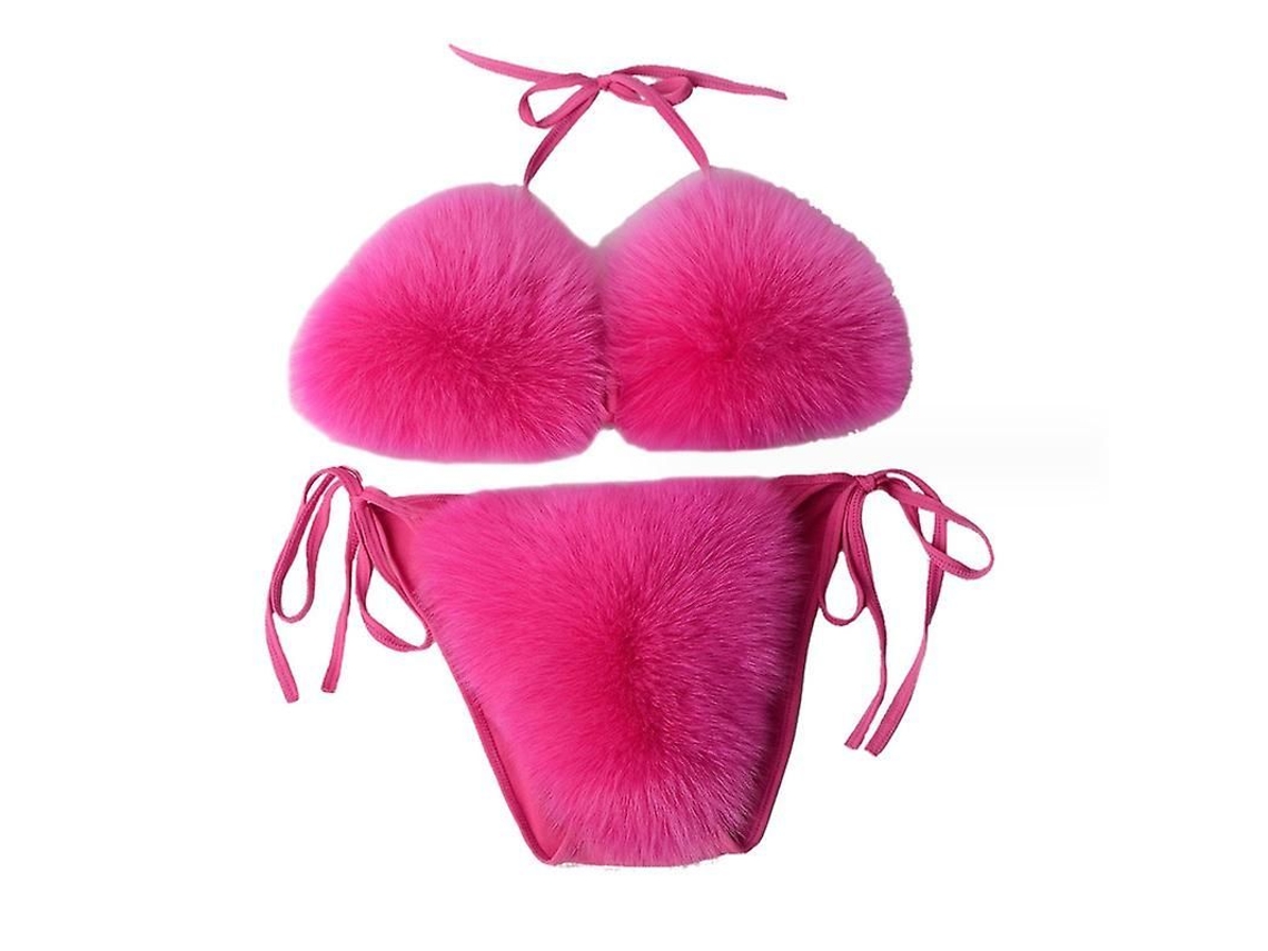 Conjunto de biquíni feminino de duas peças com alças no pescoço, em couro sintético, ajustável e com alças removíveis, modelo 2026.
