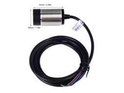 Sensor de proximidade indutivo de 3 fios NPN NC, chave de cilindro de metal M30, 6-36 V DC