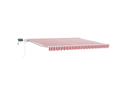 Toldo Retrátil Manual With Manual Vermelho E Branco Vidaxl (400x300 Cm)
