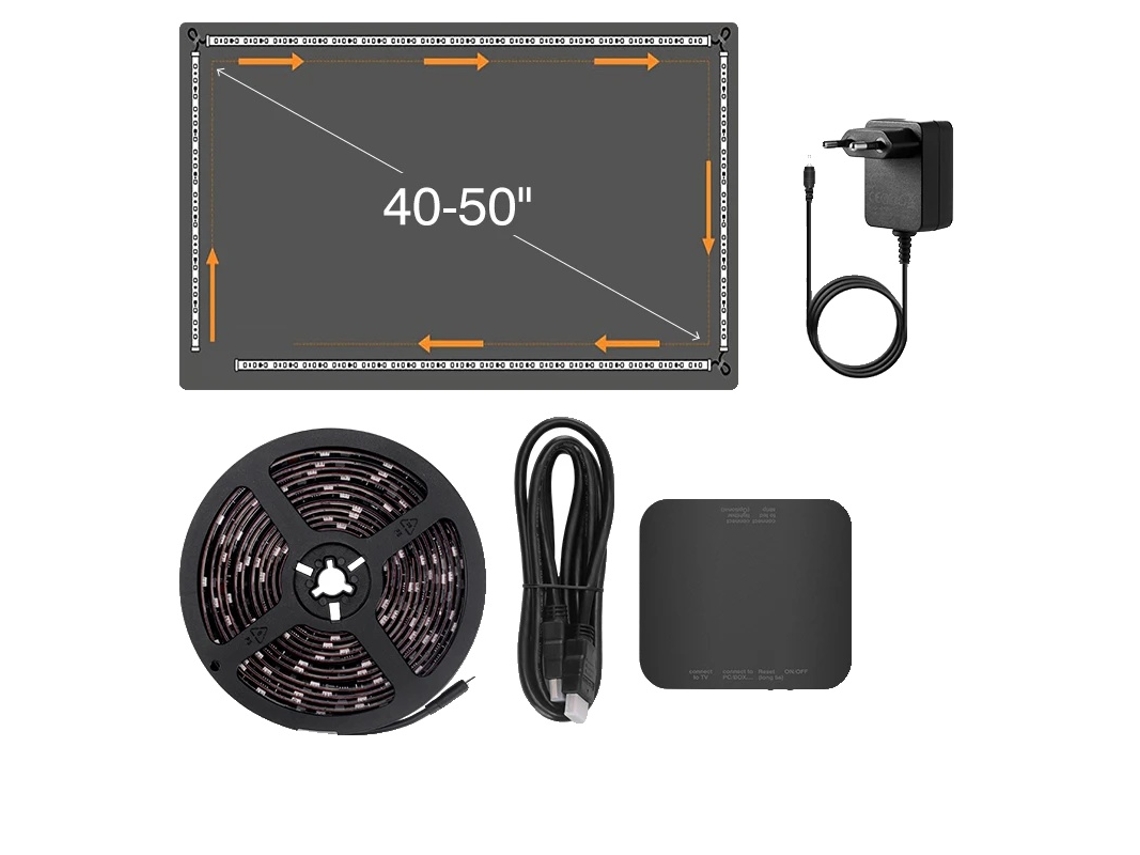 Retroiluminação Led para Tv, Plug And Play, Dynamic Color Sync, 40, 50 Polegadas, Ue BRILVIBERA