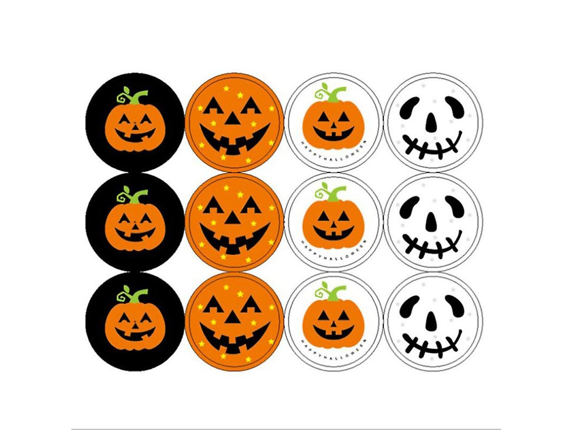 240 Peças de Decalques de Abóbora para Decorações de Halloween ALLINLESS