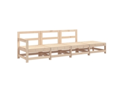 Maison Exclusive - 4 Pcs Conjunto Lounge De Jardim Madeira De Pinho Maciça