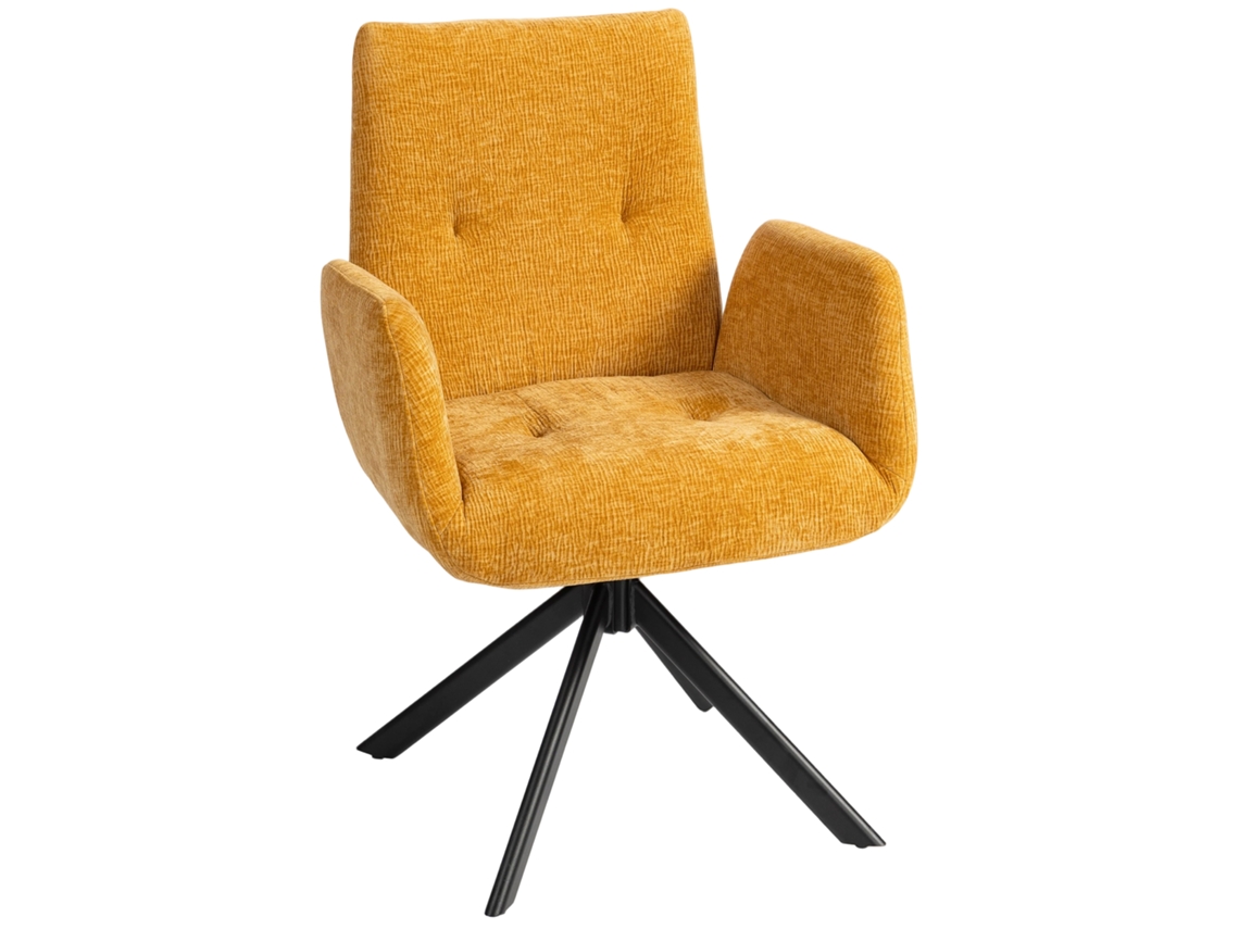 Easy Chair, Cadeira De Destaque, Moderna, Giratória, Até 120 Kg, Amarela-chimi