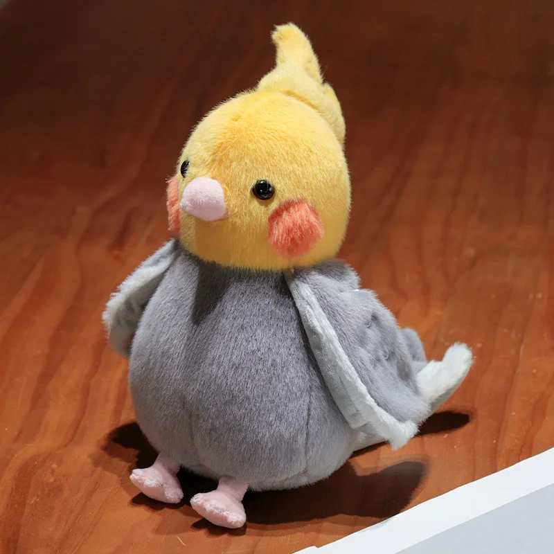 Lindo Papagaio de Pelúcia Realista de Desenho Animado Estilo Anime MDUG (cinza, 25 Cm)