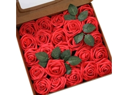 Laxiscreed Conjunto De 25 Rosas De Espuma Artificial Com Haste E Folhas Para Decoração Elegante