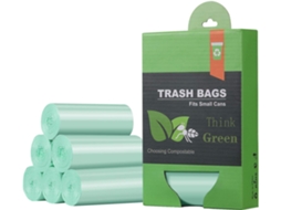 Sacos de lixo compostáveis pequenos, 2,6 galões, 125 mini sacos biodegradáveis para alimentos Slowmoose