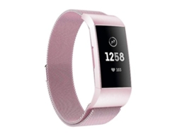 Lurelia Pulseira Magnética, Compatível Com Carregador Fitbit 3 Rosa