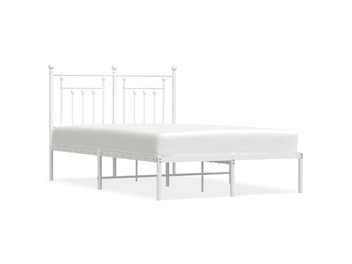 Bed Frame, Bed Frames Vidaxl Branco Aço (120 X 190 Cm)