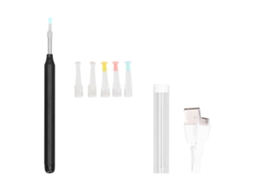 Remoção de Cera do Ouvido YURU com Câmera Visível, Kit Endoscópio Sem Fio para Smartphone, Preto