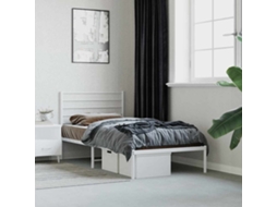 Vidaxl Estrutura De Cama Com Cabeceira 80x200 Cm Metal Branco