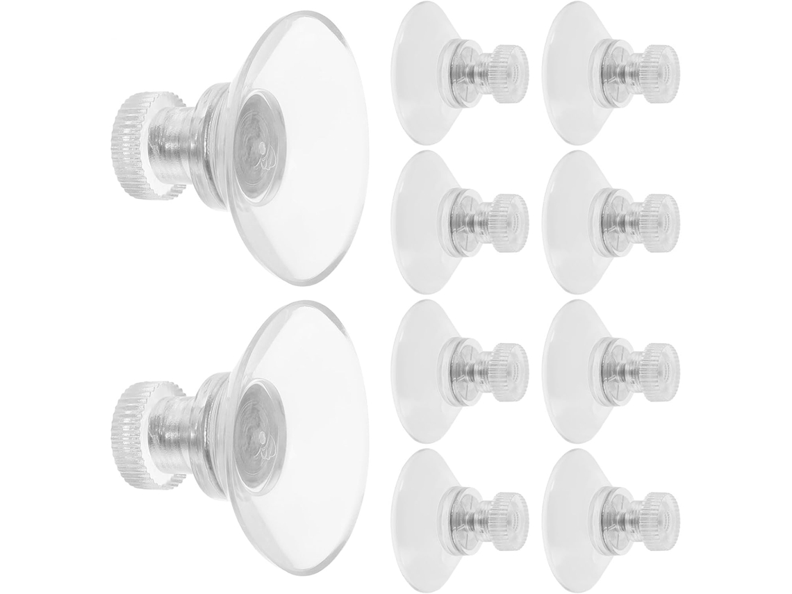 10 Ventosas De Pvc Transparentes Com Estrutura Parafuso E Porca, Forte Sucção E Fixação Segura Para Portas Vidros Lisos