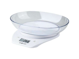Balança Digital De Cozinha Muvip Com Tigela Tigela Transparente 1,5l Sensor De Alta Precisão Peso Máx. 5kg