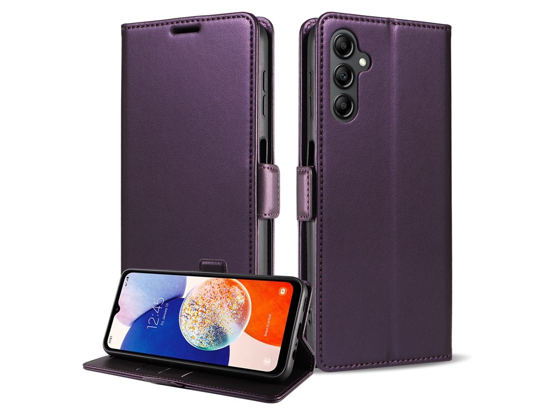 Capa Flip Para Celular Samsung, Textura Lisa.marrom-a23
