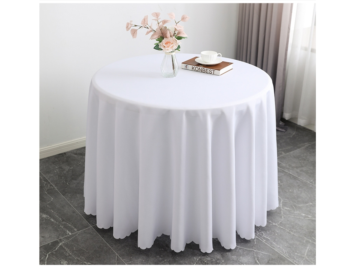 Esta Toalha De Mesa Redonda De Poliéster Branco É Ideal Para Mesas De Centro, Mesas De Piquenique Ou Mesas De Jardim. Diâmetro 260 Cm.