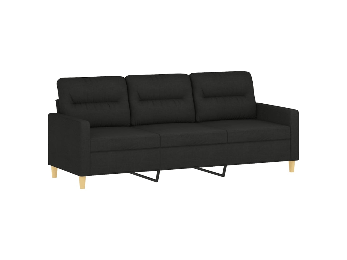 3-seater Sofa, 3-seater Sofas Vidaxl Preto Tecido (n/a)