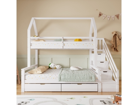 Beliche Escada UYTIE HOME Madeira de Pinho MDF Branco (215x90X200CM)