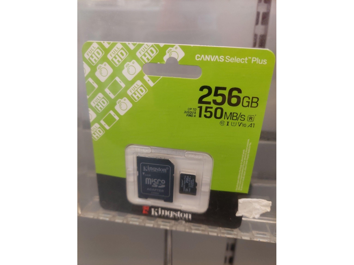 Micro SD KINGSTON Canvas Select Plus Gen 3 (Outlet Caixa Aberta - 256 GB)