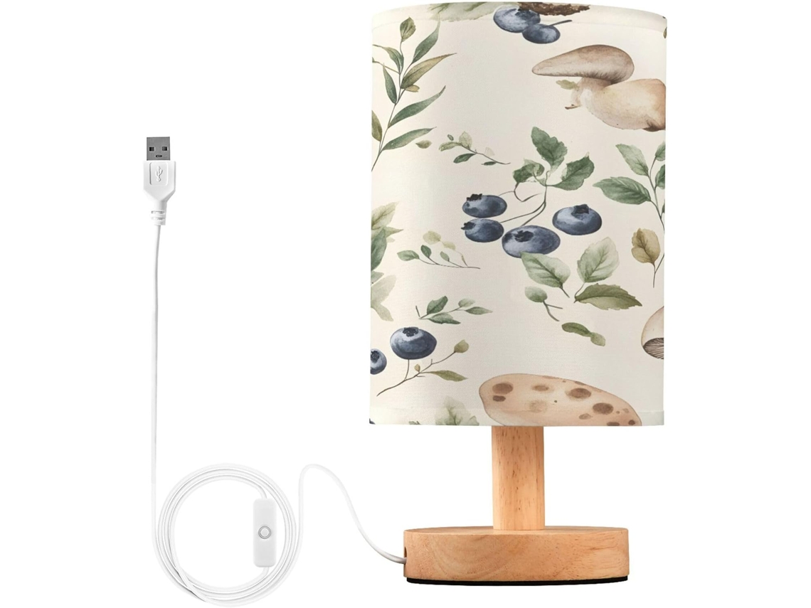 Abajur De Cabeceira Em Formato Cogumelo Da Floresta Com Porta Usb, Sem Necessidade De Lâmpada, Luz Led Quente Para