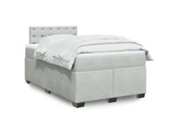 Vidaxl Cama Boxspring Com Colchão 120x190 Cm Veludo Cinzento-claro