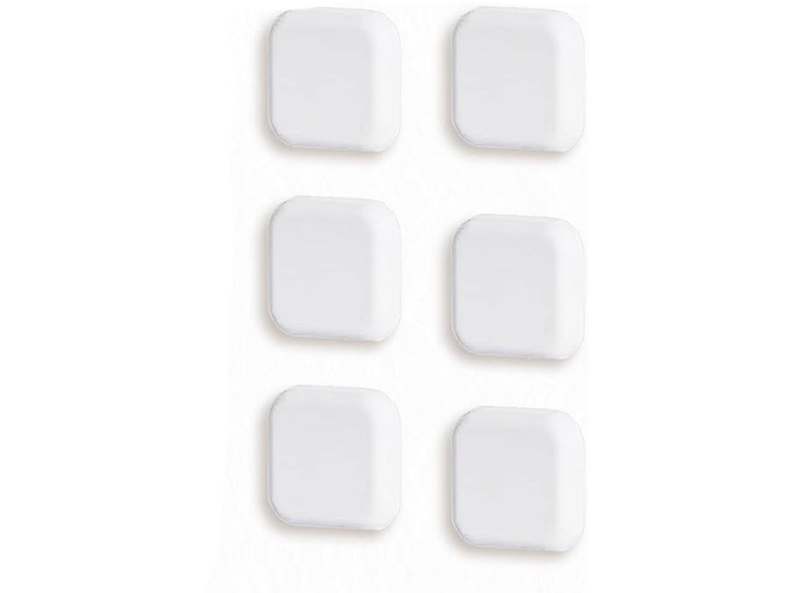 6 Batentes De Porta - Autoadesivos - Proteção De Parede - Silicone - 42x42x12 Mm - Branco