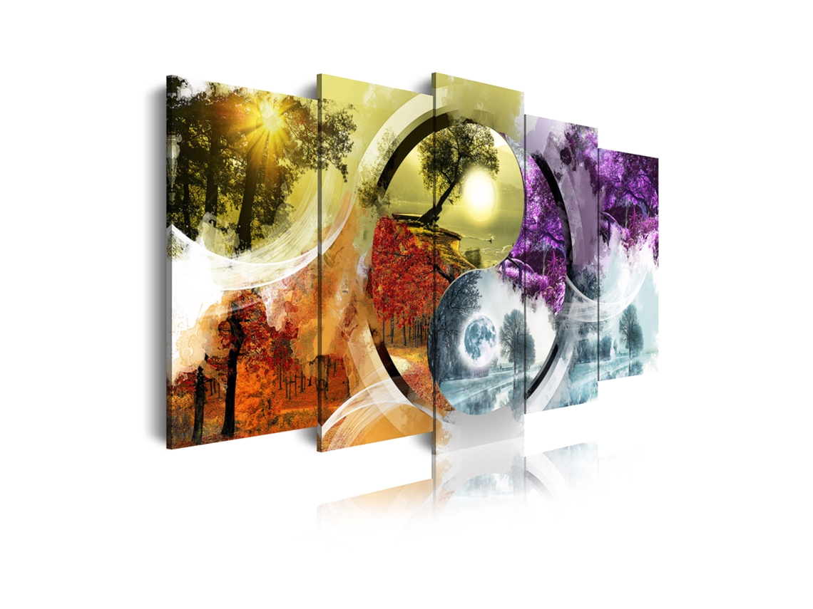 Quadro Moderno DEKOART Paisagem, Ying Yang, Quatro Estações (150 X 80cm)