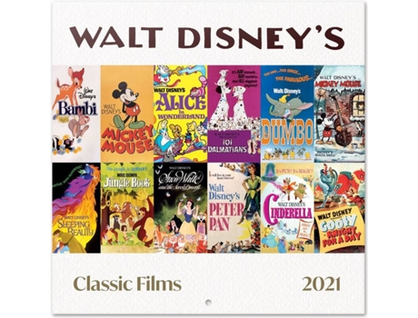 Calendário  Disney Classic Films (2021 - 30 x 30 cm)