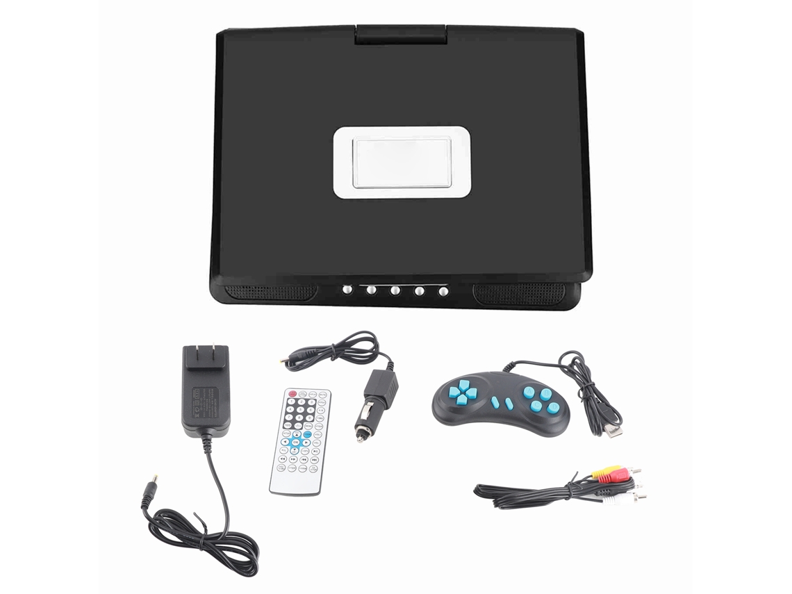 Aetheria reprodutor Dvd Portátil com Tela Lcd 9 Polegadas Tv Jogo Rádio Fm Usb Cartão Sd