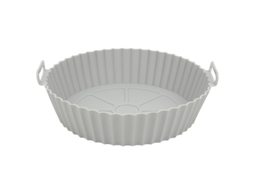 Forma De Silicone Reutilizável Para Air Fryer (8 Polegadas, Cinza) - Antiaderente, Resistente Ao Calor
