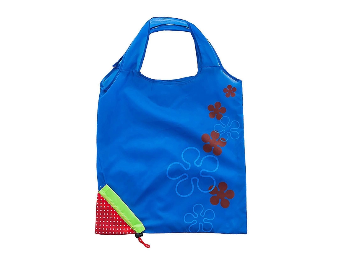 Sacola de Compras Dobrável, Reutilizável e Impermeável com Estampa de Morango. GOKOCO