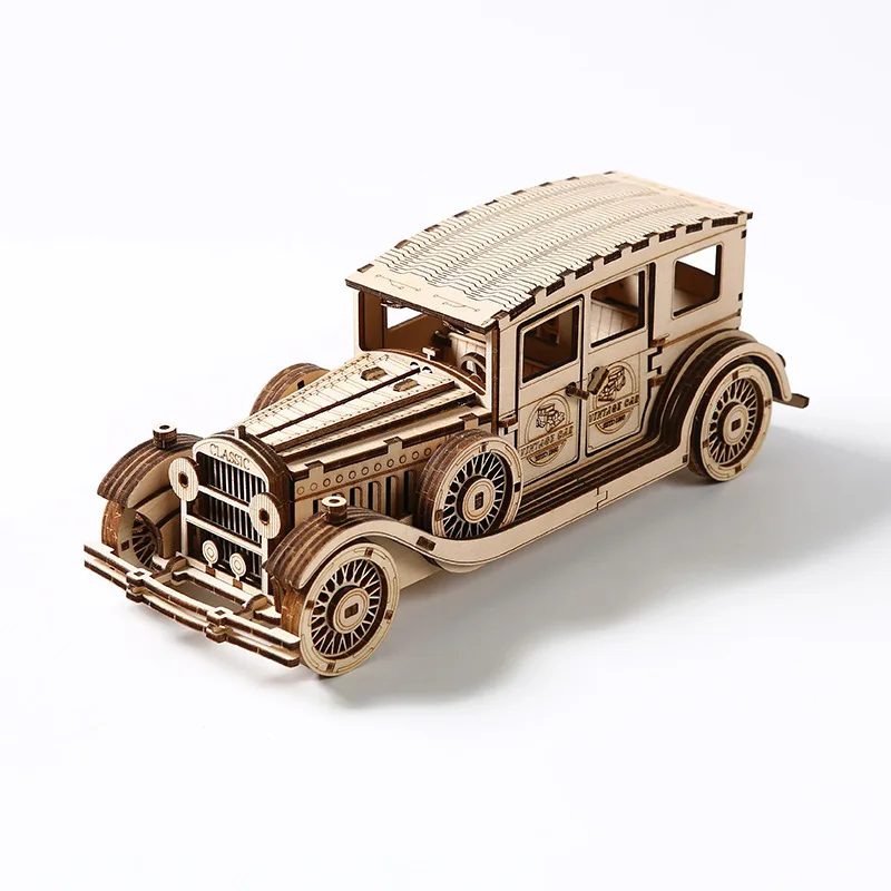 Quebra cabeça 3d de Madeira, Modelo de Carro Clássico para Montar, Brinquedo Retrô de Carro Clássico. MDUG