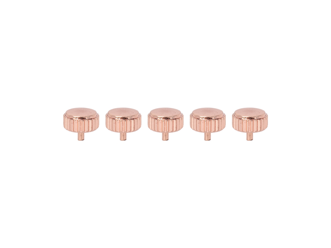 2026 5 Peças Coroa de Relógio de Aço Ouro Rosa 6.5mm