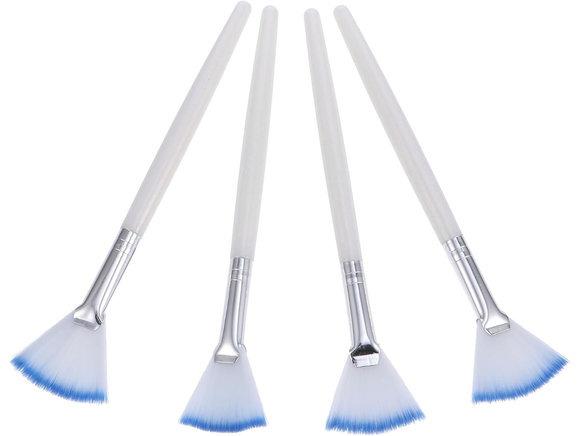 Conjunto de 4 Pinças de Fibra Azul para Máscara Facial, Aplicador Macio para o Rosto