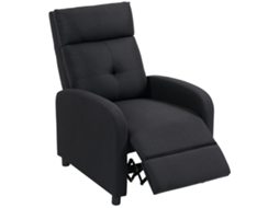 Poltrona Relax Reclinável Poliéster Cor Preto 67x87x98 cm Homcom