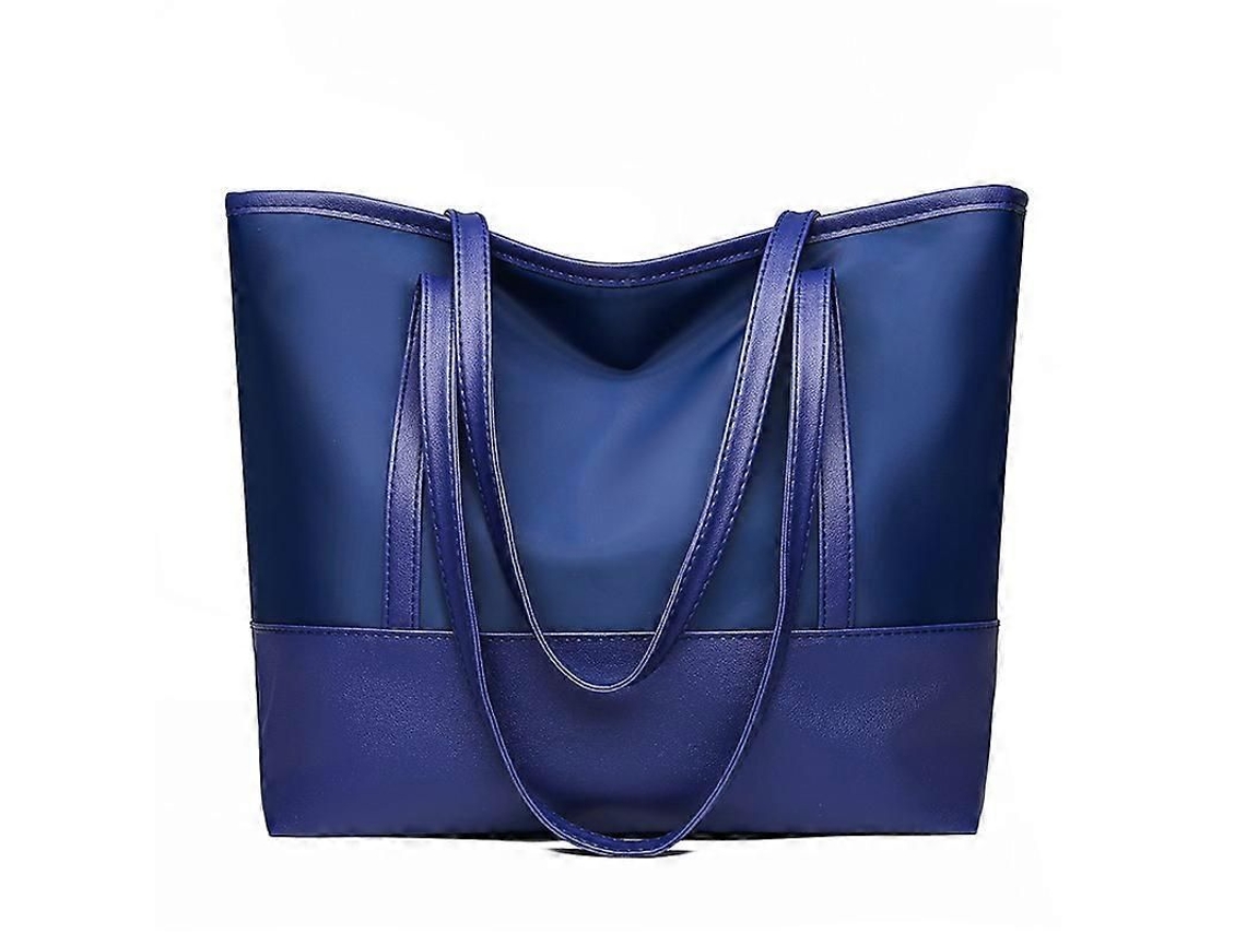 Mulheres Tote Bag, Elegante Impermeável Nylon Senhoras Saco De Ombro, Dobrável Praia Saco De Viagem Para O Trabalho, Compras, Escola Preto Grande
