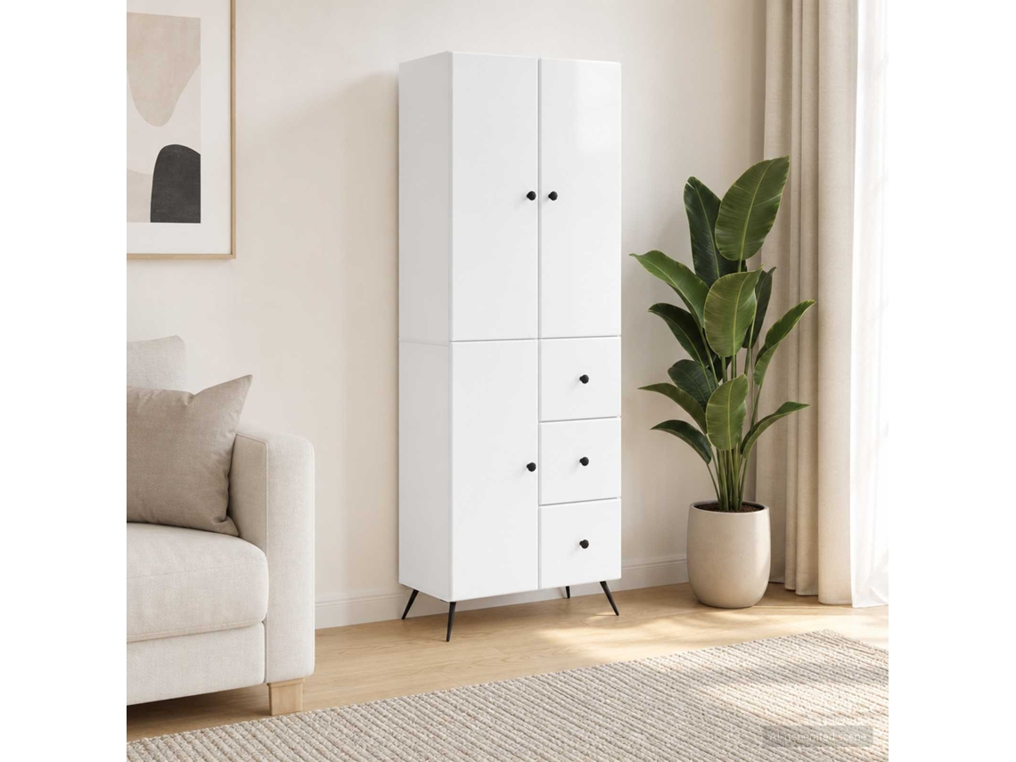 Vidaxl Conjunto De Gabinete 2 Unid. Branco Brilhante