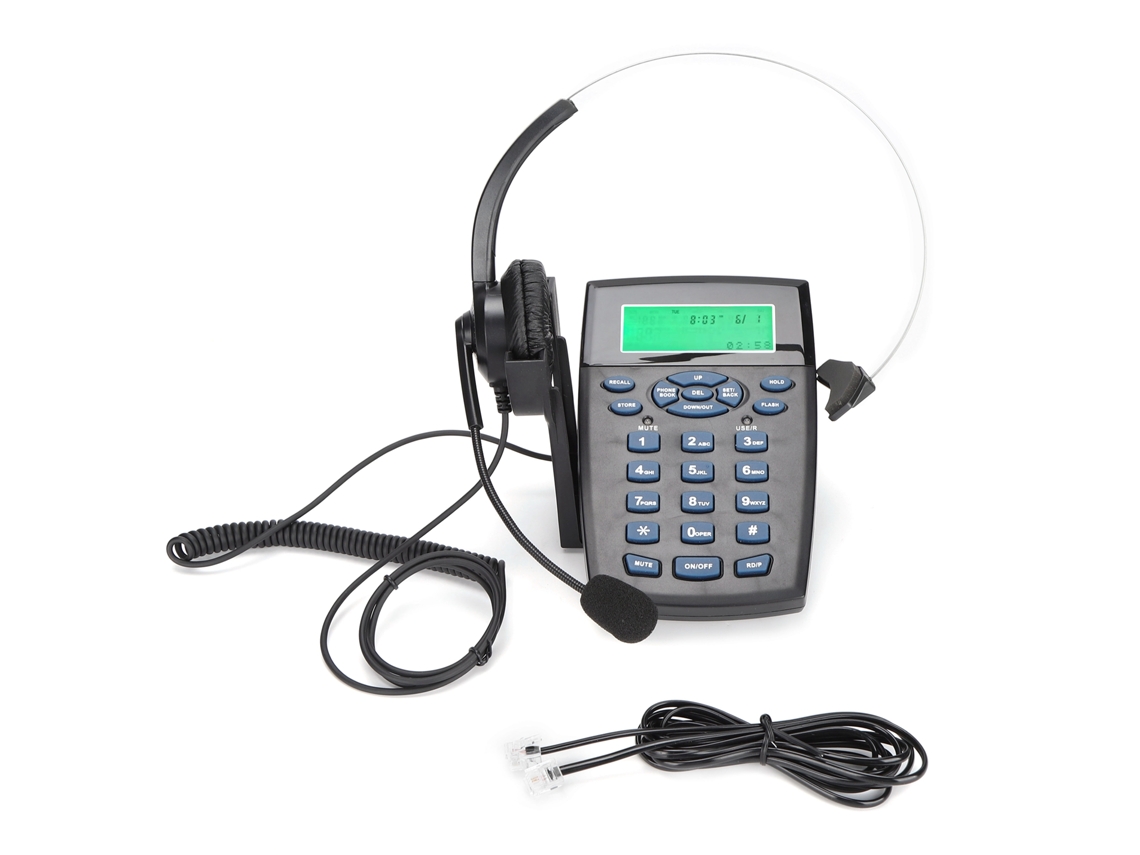 Fone de Ouvido com Fio HT820 para Call Center com Microfone Omnidirecional CHABERLU