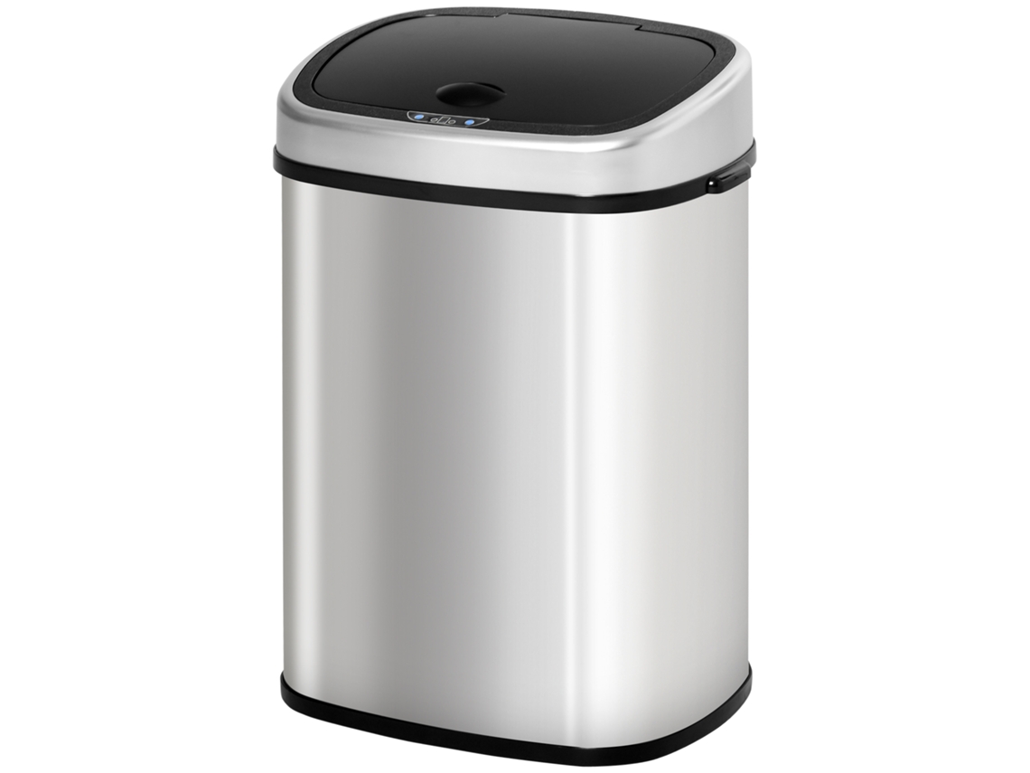 Lixeira Sensor com 48l Lixeira Automática com Sensor de Movimento, Lixeira de Aço Inoxidável Impermeável para Cozinha, Escritório, Prateado