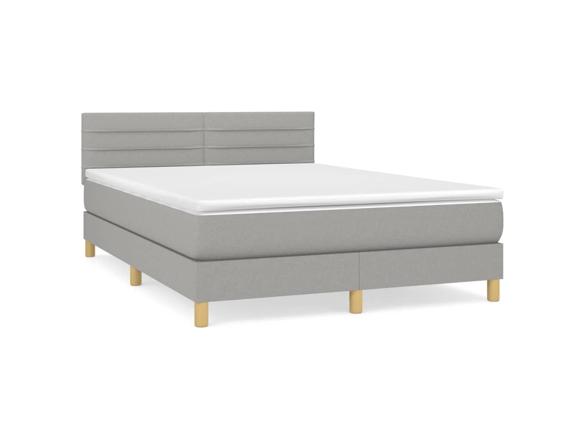Box Spring Bed, Box Spring Beds Vidaxl Cinzeto Tecido (140 X 190 Cm)