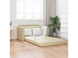 Vidaxl Sofá-cama Creme 124 X 71 X 78 Cm Couro Artificial