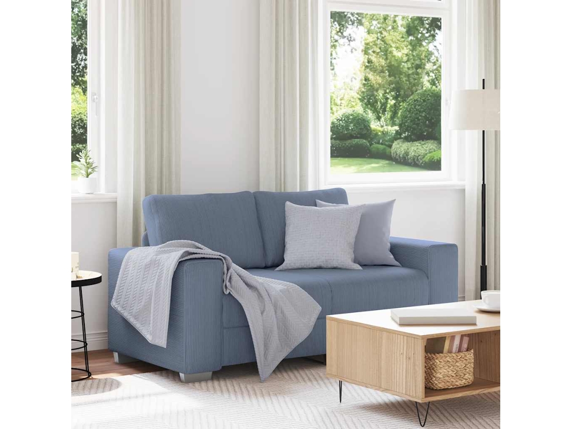 Vidaxl Sofá-luvas 160x77x82 Cm Tecido Corduroy Azul