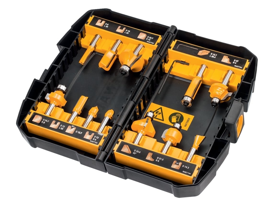 DEWALT Conjunto de 12 fresas para Tupia DT90016-QZ