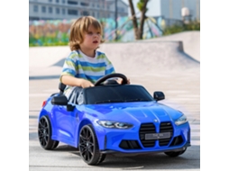 Carro Infantil Elétrico Bmw M4 12v Azul - Controle Remoto, Faróis, Buzina, Música E Velocidade 3-5 Km/h (108x69,5x51 Cm)