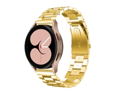 Bracelete Universal para Samsung Galaxy Watch 4 com Cabeça Plana e Três Contas Ouro XIAOMOYU (40mm/44mm)
