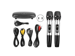 Microfone Sem Fio K8 para Karaokê em Casa, Sala de Estar, Tv e Celular. Microfone de Metal com Bluetooth e Placa de Som CHABERLU