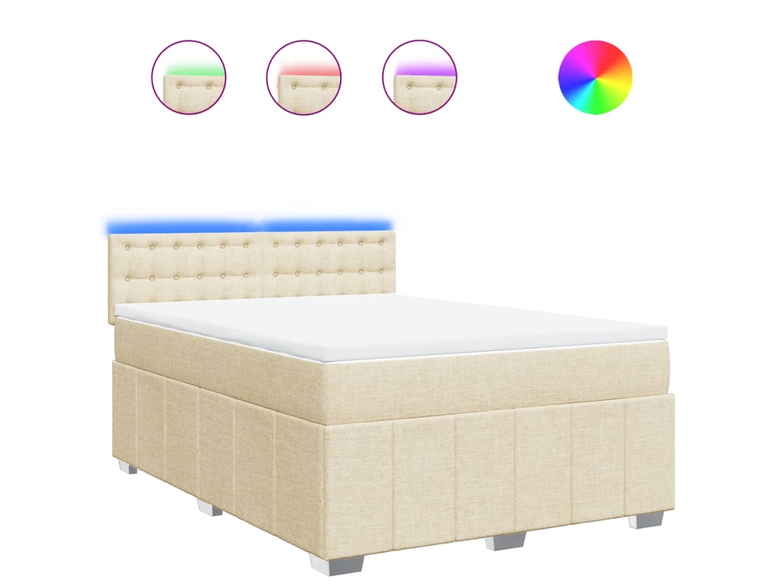 Box Spring Bed, Box Spring Beds Vidaxl Creme Tecido (160 X 200 Cm)