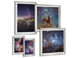 Conjunto De Pinturas Paisagens Espaciais De Galáxias Espelharte (5 Peças)