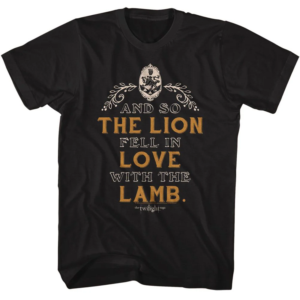 Unisex Adult T-shirt Rockinstone Twilight Movie Lion Lamb Quote Black Sizel