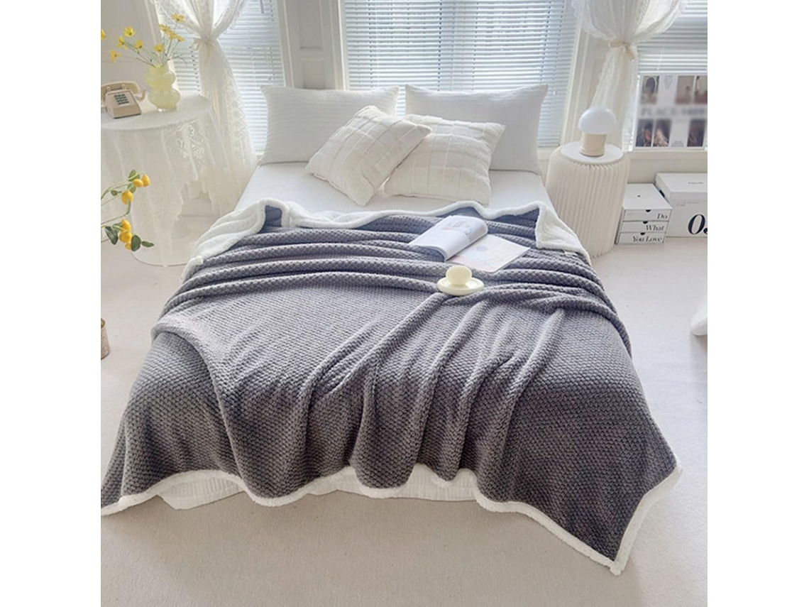Manta de Lã Berbere Fansu Cor Sólida Super Macia e Fofa Ideal para Cama Lençóis o Inverno 200x230cm, Macio, Qu