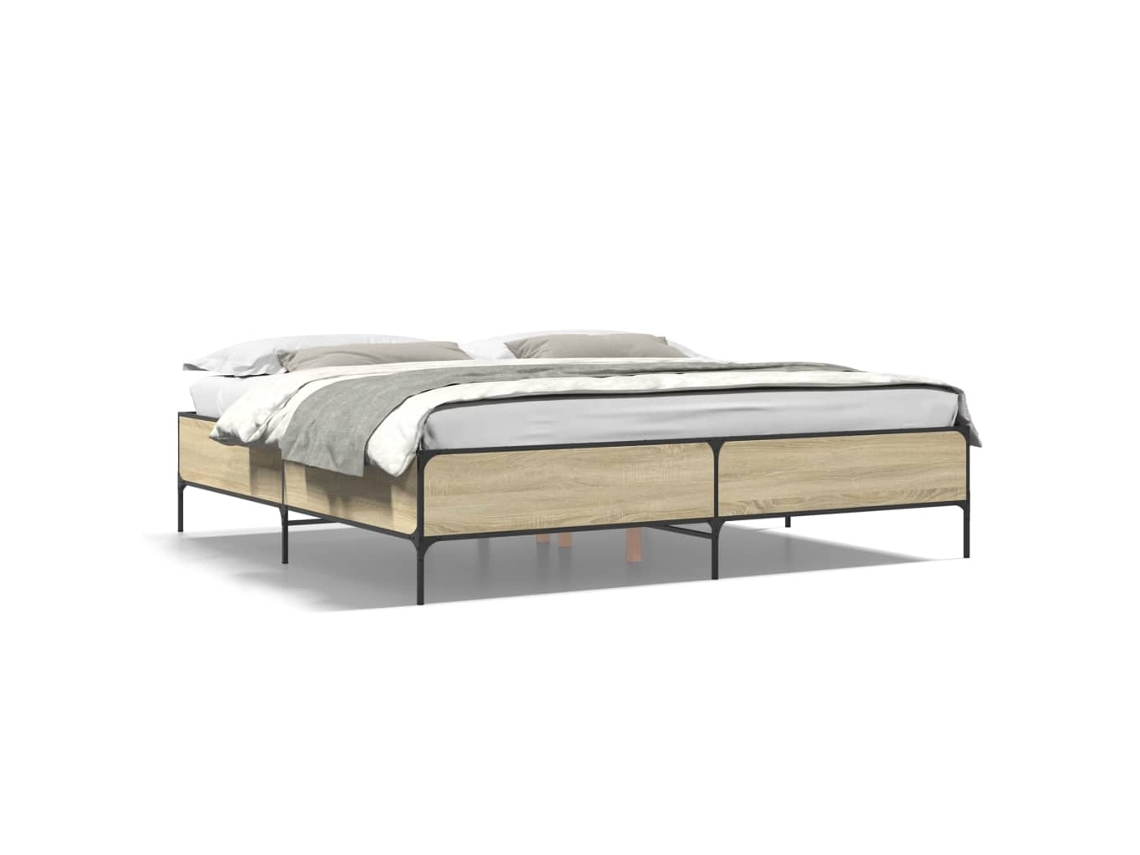 Bed Frame, Bed Frames Vidaxl Marrom Madeira Processada (180 X 200 Cm)