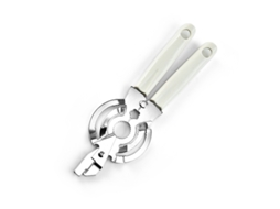 Abridor De Latas Manual Multifuncional Branco, Feito De Aço Inoxidável, Potente